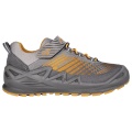 Lowa Wanderschuhe Merger GTX Junior Velcro (Multifunktion, wasserdicht, Klett­ver­schluss) graphitgrau/mango Kinder